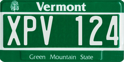 VT license plate XPV124