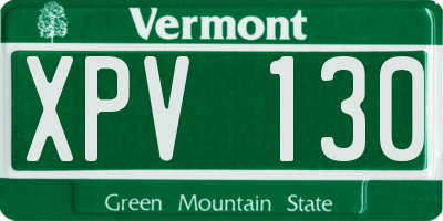 VT license plate XPV130