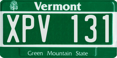 VT license plate XPV131