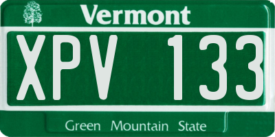 VT license plate XPV133