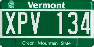VT license plate XPV134