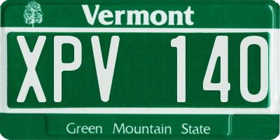 VT license plate XPV140