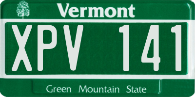 VT license plate XPV141