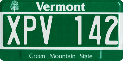VT license plate XPV142