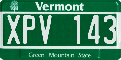 VT license plate XPV143