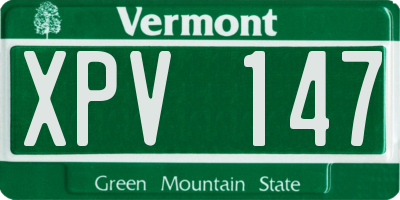 VT license plate XPV147