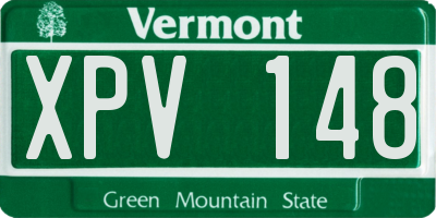 VT license plate XPV148