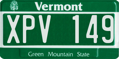 VT license plate XPV149