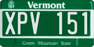 VT license plate XPV151