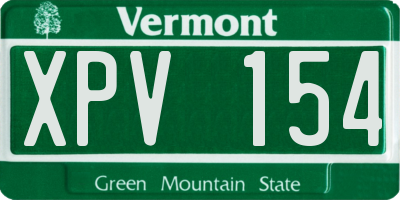 VT license plate XPV154