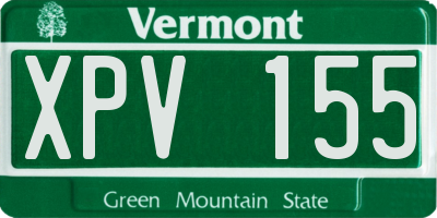 VT license plate XPV155