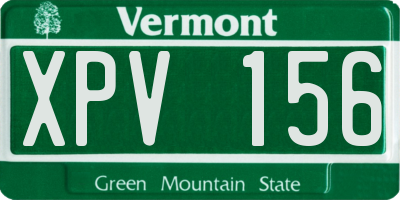 VT license plate XPV156