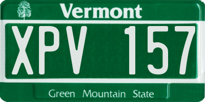 VT license plate XPV157