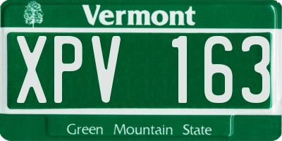 VT license plate XPV163