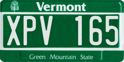 VT license plate XPV165
