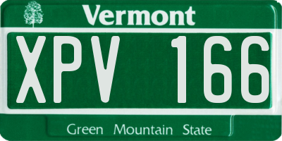 VT license plate XPV166