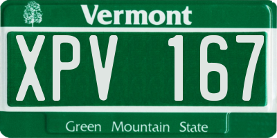 VT license plate XPV167