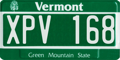 VT license plate XPV168