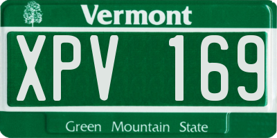 VT license plate XPV169