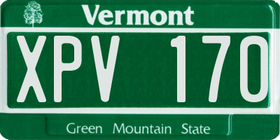 VT license plate XPV170