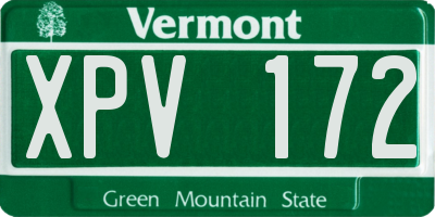 VT license plate XPV172