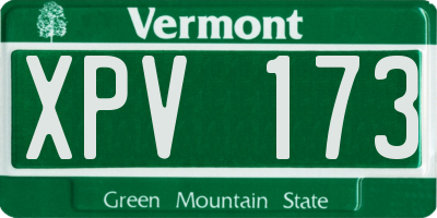 VT license plate XPV173