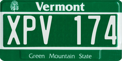 VT license plate XPV174