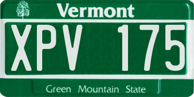 VT license plate XPV175