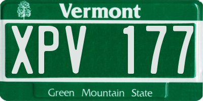 VT license plate XPV177