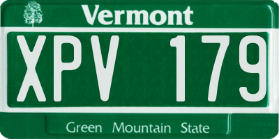 VT license plate XPV179