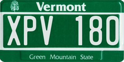 VT license plate XPV180