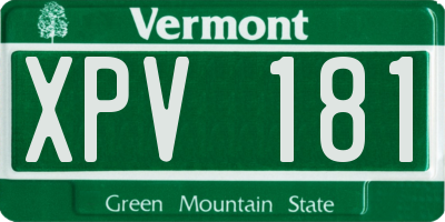 VT license plate XPV181