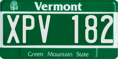 VT license plate XPV182