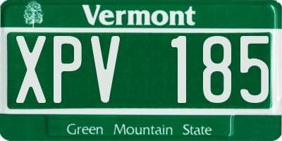 VT license plate XPV185