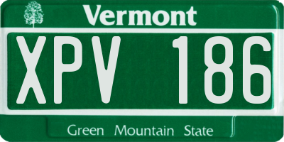 VT license plate XPV186