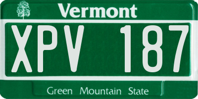 VT license plate XPV187