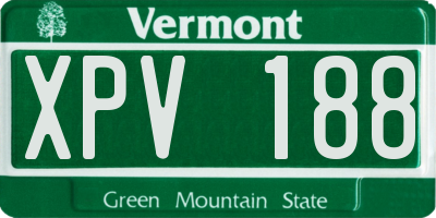 VT license plate XPV188