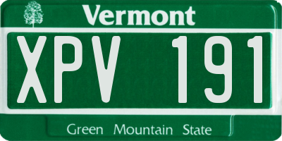 VT license plate XPV191