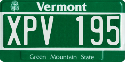 VT license plate XPV195