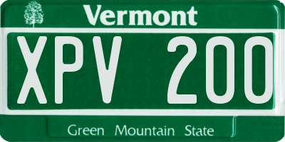VT license plate XPV200