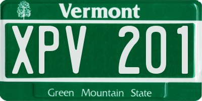 VT license plate XPV201