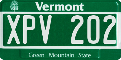 VT license plate XPV202