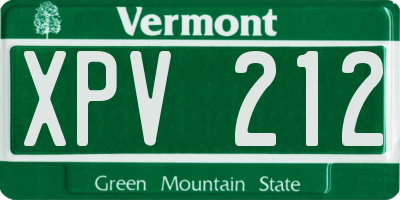 VT license plate XPV212