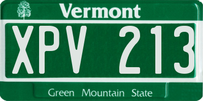 VT license plate XPV213