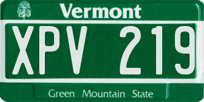 VT license plate XPV219
