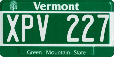 VT license plate XPV227