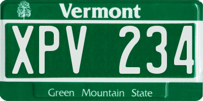 VT license plate XPV234