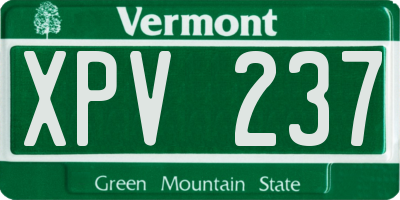 VT license plate XPV237