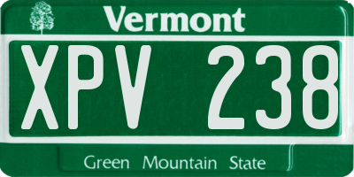 VT license plate XPV238