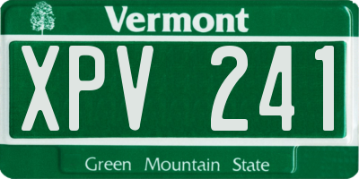 VT license plate XPV241